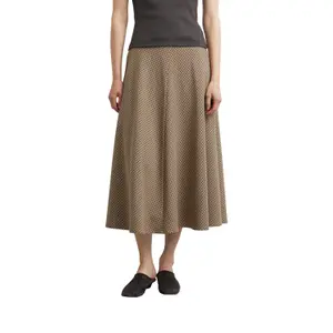 Women's Flared Midi Skirt with Invisible Zip COMMA image-2