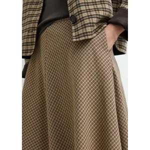 Women's Flared Midi Skirt with Invisible Zip COMMA image-3