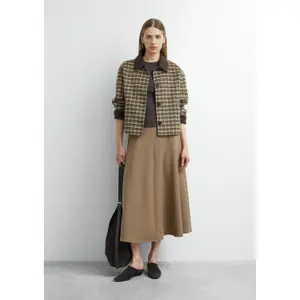 Women's Flared Midi Skirt with Invisible Zip COMMA image-5