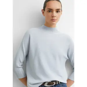Women's Batwing Sleeve Fine Knit High Neck Sweater COMMA image-3