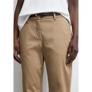 Women’s Cropped Tapered Chino Suit Trousers COMMA image-3