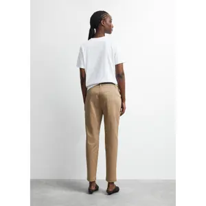 Women’s Cropped Tapered Chino Suit Trousers COMMA image-4
