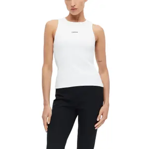 Ribbed Tank Top with Embroidered Logo Women COMMA image-0