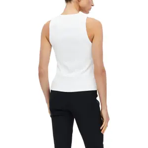 Ribbed Tank Top with Embroidered Logo Women COMMA image-3
