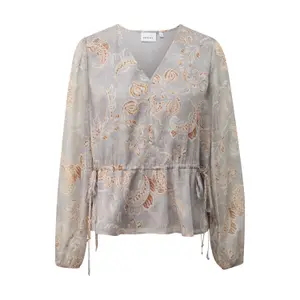 Printed Chiffon Blouse with Cinched Waist Women COMMA image-0