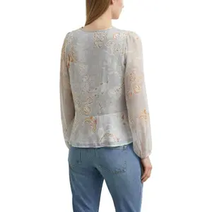 Printed Chiffon Blouse with Cinched Waist Women COMMA image-5