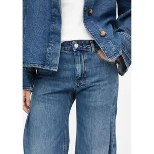 Mid-Rise Tapered Five-Pocket Jeans for Women COMMA image-3