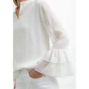 Women's Chiffon Structured Blouse with Ruffled Sleeves COMMA image-3