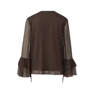 Women's Chiffon Structured Blouse with Ruffled Sleeves COMMA image-1