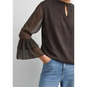 Women's Chiffon Structured Blouse with Ruffled Sleeves COMMA image-3