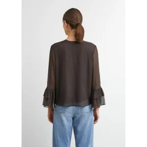 Women's Chiffon Structured Blouse with Ruffled Sleeves COMMA image-4