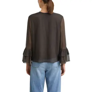Women's Chiffon Structured Blouse with Ruffled Sleeves COMMA image-5