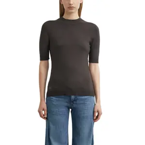 Short Sleeve Fine Knit High Neck Woman Top COMMA image-0