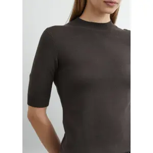 Short Sleeve Fine Knit High Neck Woman Top COMMA image-1