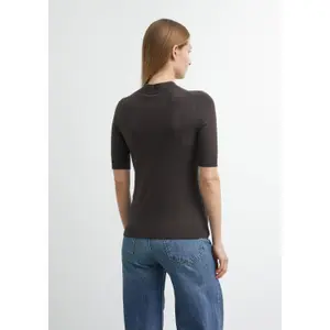 Short Sleeve Fine Knit High Neck Woman Top COMMA image-2
