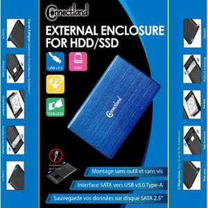 Boitier externe USB 3.0 - S-ATA 2,5" sans vis Connectland