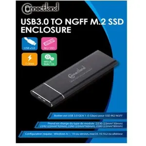 Boîtier externe pour disque dur SSD USB 3.0 - S-ATA M.2 Connectland image-2