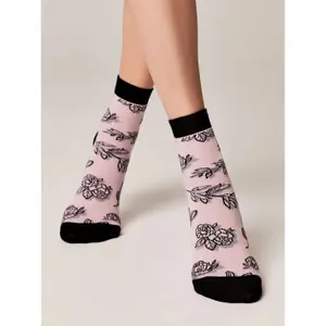 Women's cotton socks Conte Elegant Classic Flowers with shadow image-3
