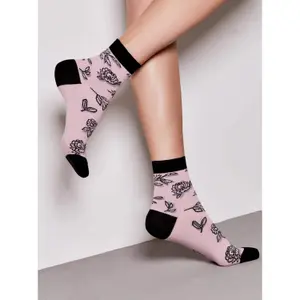 Women's cotton socks Conte Elegant Classic Flowers with shadow image-4