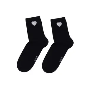Medias de algodón con motivo de corazón brillante mujer Conte Elegant image-0