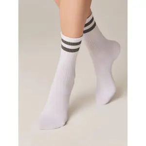 Cotton Socks with Bright Lurex Stripes Women Conte Elegant Active image-1