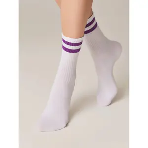 Cotton Socks with Bright Lurex Stripes Women Conte Elegant Active image-2