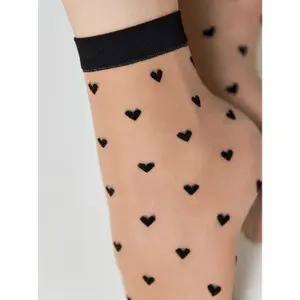 Fine Heart Pattern Socks for Women Conte Elegant Fantasy image-3