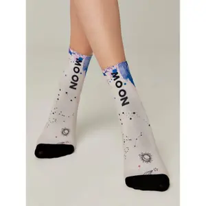 Thick Socks with Black Toe and Moon Pattern Women Conte Elegant Fantasy image-3
