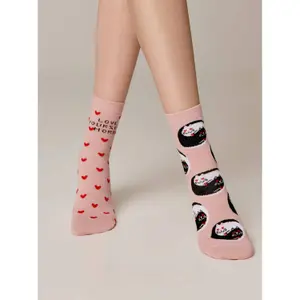 Women's cotton socks Conte Elegant Happy with "Love yourself" image-4