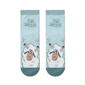 Fluffy Lamb Pattern Cotton Socks Women Conte Elegant Happy image-0