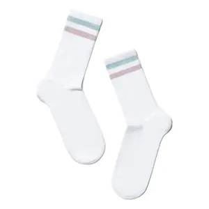 Cotton Socks with Bright Lurex Stripes Women Conte Elegant Active image-1