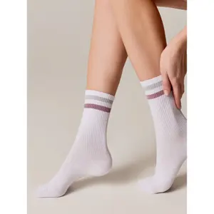 Cotton Socks with Bright Lurex Stripes Women Conte Elegant Active image-1