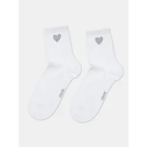 Cotton Socks with Glitter Heart Pattern for Women Conte Elegant image-0
