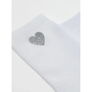Cotton Socks with Glitter Heart Pattern for Women Conte Elegant image-1