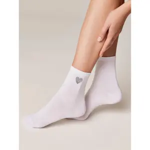 Cotton Socks with Glitter Heart Pattern for Women Conte Elegant image-2