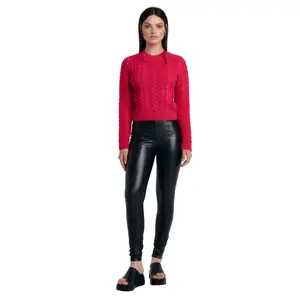 Eco-Leather Fleece Leggings Women Conte Elegant LLG 1930 image-0
