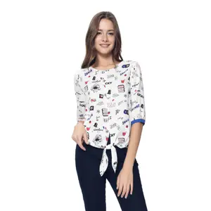 Elegant Blouse with Decorative Tie Women Conte Elegant LBL 886 image-0