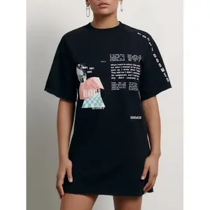 Loose Fit T-Shirt Dress Women Conte Elegant LPL 1639 Blurred image-3