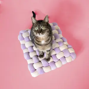 Cat cushion Coockoo Velvet Vibe image-3