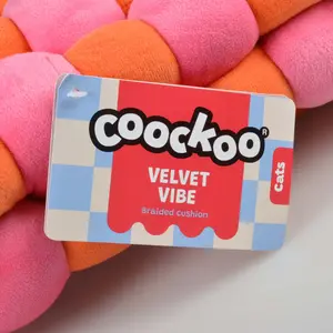Cat cushion Coockoo Velvet Vibe image-1