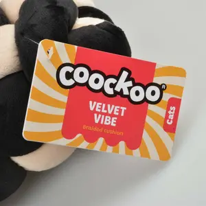 Cat cushion Coockoo Velvet Vibe image-1
