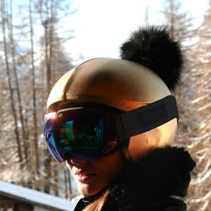 Bike helmet cover Coolcasc Exclusive Gold Black Pon-Pon image-1