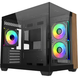 PC-kabinet med glaspanel Cooler Master ATX Elite 481 Wood