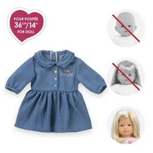 Jeansklänning med lång ärm för docka Corolle image-3