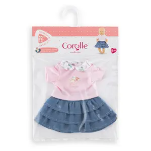 Weekend in Paris T-shirt and frilled skirt for doll Corolle 36 cm image-2