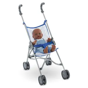 Blue cane stroller for baby Corolle image-1