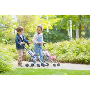 Blue cane stroller for baby Corolle image-4