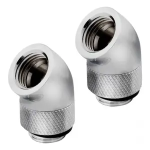 Pack of 2 fittings for 45° rotating liquid cooling system Corsair Chrome - Hydro X Series XF image-0