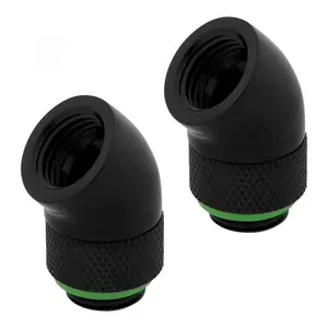 Pack of 2 fittings for 45° rotating liquid cooling system black Corsair Hydro X Series XF image-0