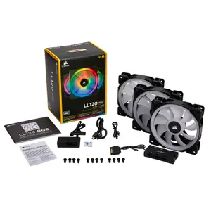Ventilateur Boîtier PC Corsair LL120 Pro LED RGB 120mm Pack de 3 image-4